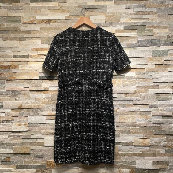 Nanette Lepore Tweed Blazer & Dress Set | 2 Piece Suit, Black White Career S NWT - Picture 10 of 14